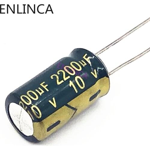 6pcs/lot H064 10V 2200UF aluminum electrolytic capacitor size 10X17mm 2200UF 10V 20