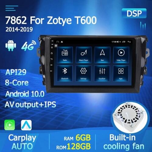 Navigation GPS Android 10 8Core For Zotye T600 2014 2015 2016 2017 2018 2019 Car Radio Multimedia Video Player No 2din 2 din dvd