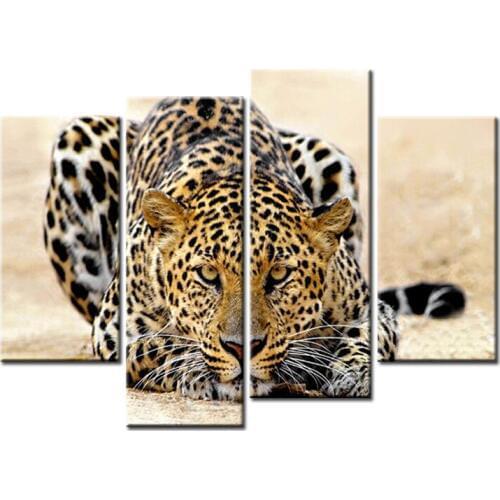 Frameless America Leopard Spray Paintings Modern Animal Print Paitnting on Canvas Home Decor Wall Art Picture For Living Room