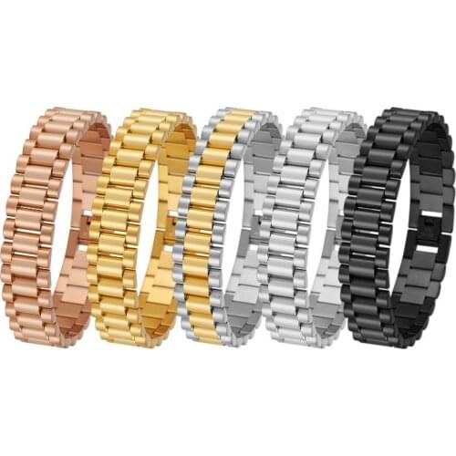 10/15MM Top Quality 316L Stainless Steel Gold Rose Watchband Design Bracelet Men Luxury Men Womens watch strap Jewelry Bracelets