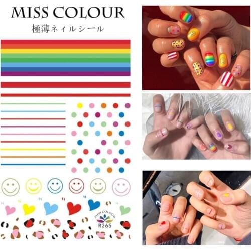 Flower Fruit Geometry Slider for Nail Art Autumn Design Adhesive Sticker for Foil Vernis Semi Permanant Nails Tattoo Decoration