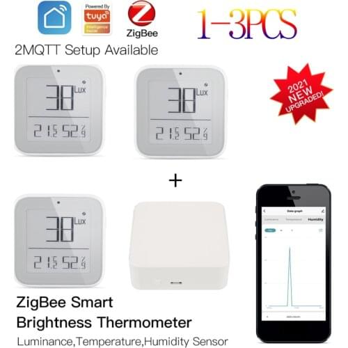 Smart Tuya Zigbee Bluetooth Mesh Brightness Thermometer Light Temperature Humidity Detector Tuya Smart App Alexa Control