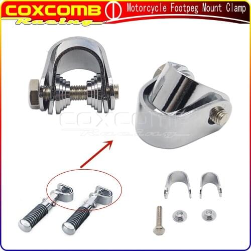 For Harley Custom Cafe Racer Foot Peg Clamps Universal 1-1/8" to 1-3/8" Highway Crash Bar Motorbike Accessories Footrest Clamp