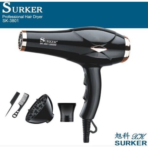 Surker electric hair dryer SK-3801 hair salon 2000W power hot and cold air hair dryer Negative ion constant temperature