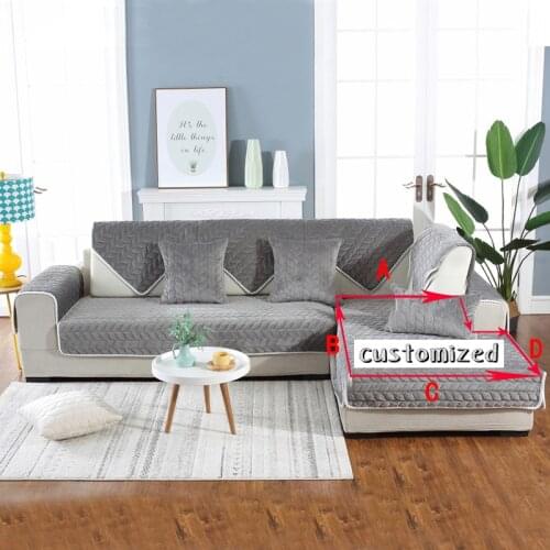 Jimmyroom cotton velvet sofa cushion covers customization for living room leather couch L shape 2 piece set