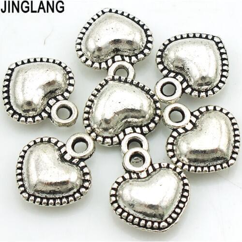 JINGLANG High quality Love Charm Pendant Necklace Bracelet DIY Jewelry Making Finding 30 pcs