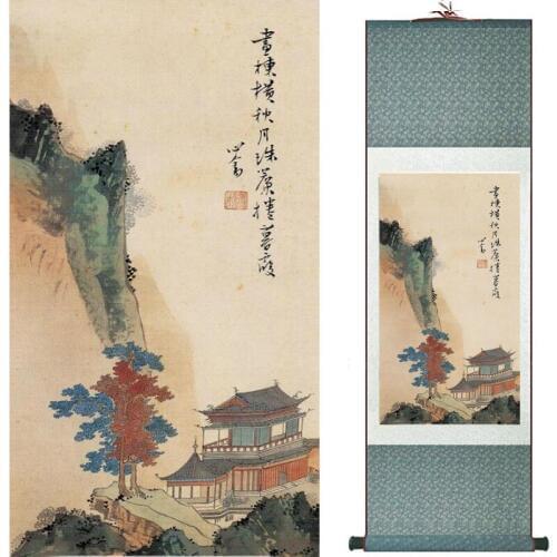 Old fashion painting landscape art painting Chinese traditional art painting China ink painting20190813046