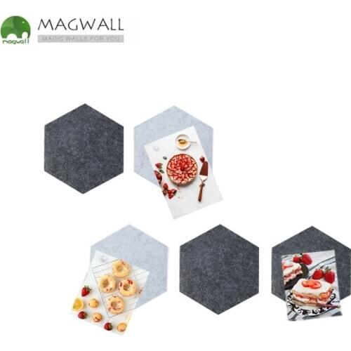 Magwall magnetic colorful felt hexagonal shape message board hive series pin notice sticker