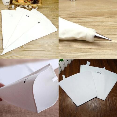 Reuseable Cotton Cloth Fondant Cake Decorating Pastry Tips Tool Pastry Bags Cookie Icing Piping Bag Baking Tool 3 Sizes