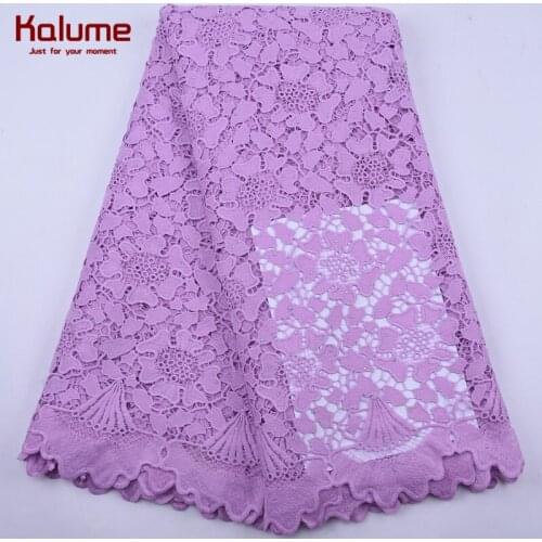 Kalume Fashion Guipure Cord Lace Fabric Embroidery Nigerian Water Soluble Cord Lace Fabric With Stones Nigerian Cord Laces 2065