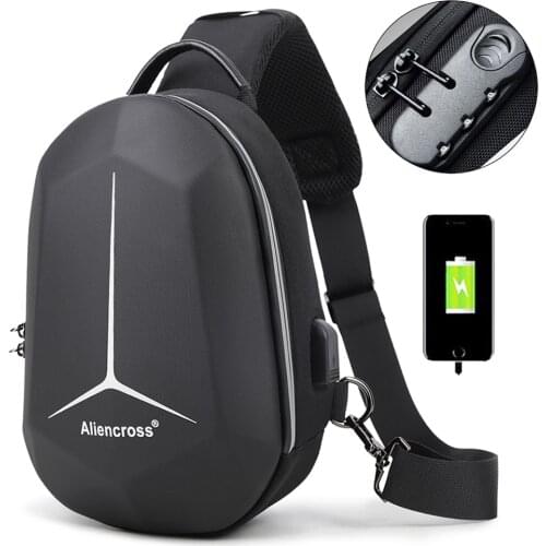 2019 New Men Fashion shoulder bag Waterproof USB Charging Short Trip Sling Chest Bags Anti-theft Male Oxford Crossbody Bag Hot