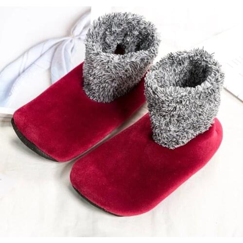 Mens Soft Sole Slippers suede socks slipper boots fluffy slipper slides household Warm home male shoes for winter