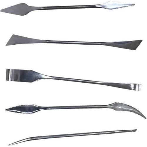 5 Pieces/set Carving DIY Tool Kit Wax Carving Tools, Spatula Chisel Carving Tools, Double-head Stainless Steel Wax Mud LH