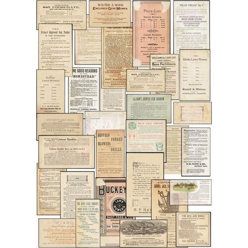 32Pcs Old Newspaper English Background Stickers Junk Journal Planner Stickers Scrapbooking Vintage Decorative Stickers DIY Craft