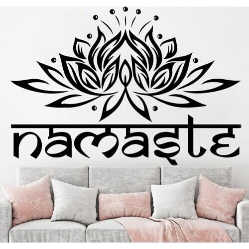 Wall Decals Yoga Namaste Words Lotus Flower Buddha Ganesha Mandala Yoga Studio Wall Vinyl Decal Stickers Bedroom Murals HY643