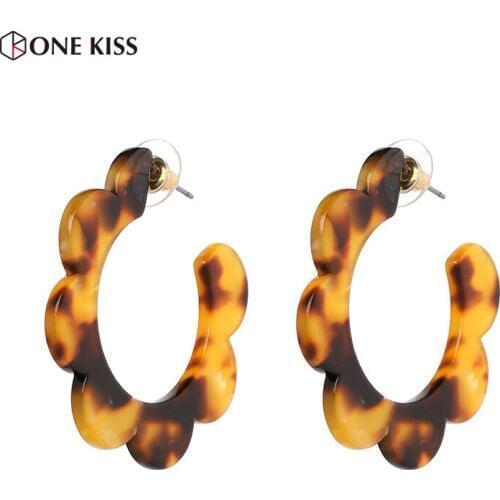 2018 New Fashion Lovely Acrylic Resin Geometric Stud Earrings For Women Multicolor Statement Large Earrings Party Jewelry