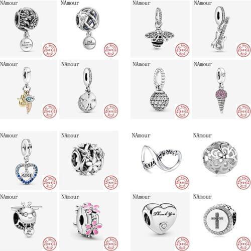 Newst Original honey bee oepnwoek dragonfly daisy clip bead fit Pandora charms silver 925 Bracelet necklace DIY women jewelry