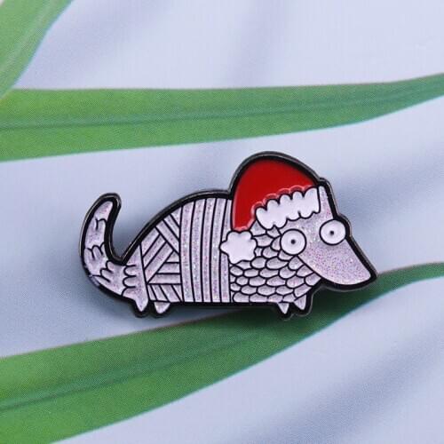 Holiday armadillo enamel pin Christmas pin