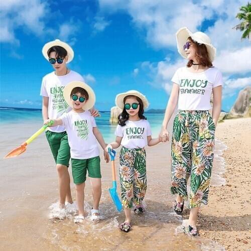 Beach Parent-Child Summer Clothes 2020 Family-to-Family Seaside Holidays Family-to-Family Beach Parent-Child Clothes