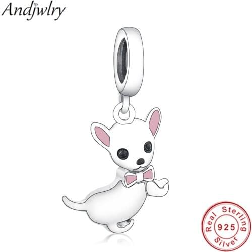 Fit Original Charms Bracelet 925 Sterling Silver Chihuahua Dog Pendant Beads Charm DIY Jewelry Berloque Dangle