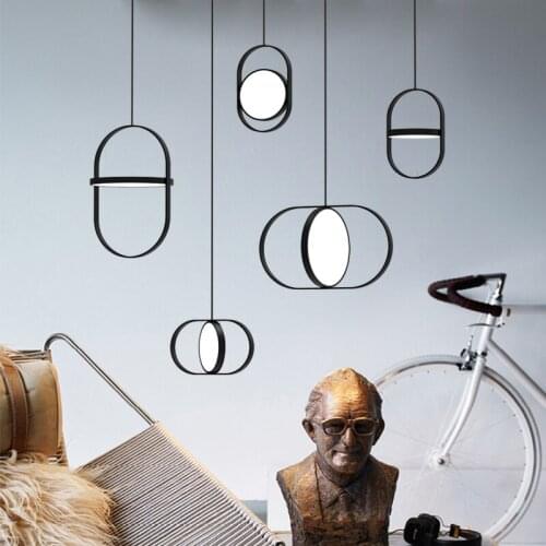 Modern Black White Eye-shaped Pendant Light Iron industrial lamp hanglamp Milan exhibition designer hanging lights