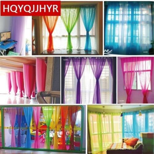Modern popular solid tulle curtains for living Room Glass yarn sheer curtains for bedroom The hotel restaurant can be configured