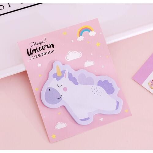 Korean Kawaii Rainbow Unicorn Sticky Notes Creative Post Notepad Cute DIY Memo Pad Office Supplies School Stationery