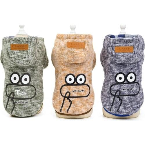 Dog Sweater Hoodies Winter Coat Puppy Warm Clothing With Cute Pattern
