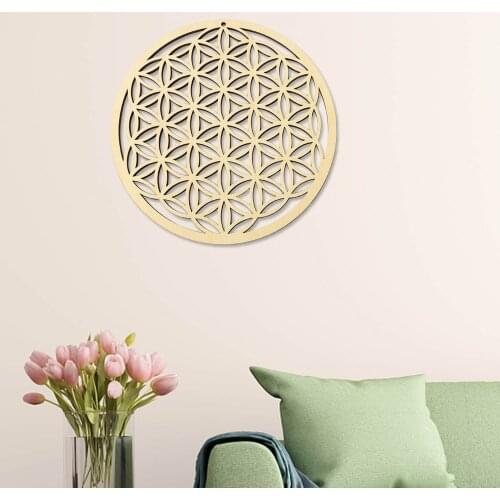 Sacred Geometry Flower Of Life Energy Mat Wood Slice Base Of Purification Crystals Healing Disc As Coaster For Home Wall Nearby
