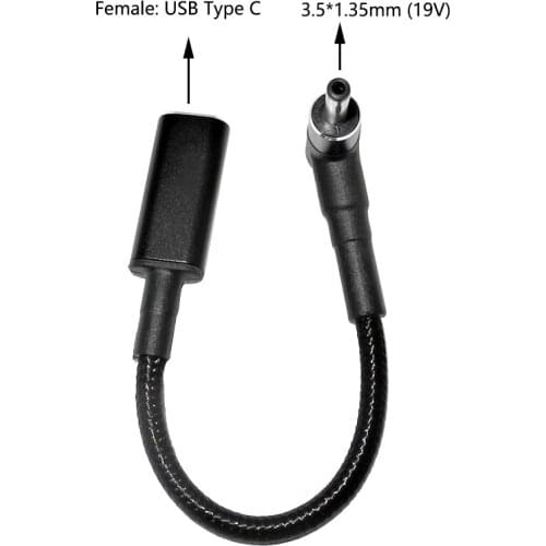 Usb Type C 100w Fast Charing Cable Female to 3.5*1.35mm Laptop Power Adapter Dc Connector Cord for China Laptop Charger