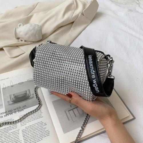 Bling Diamonds Evening Clutch Bag Women New Korean Soft Pillow Small Handbag Shoulder bags Ladies Dinner Party Clutch Purse