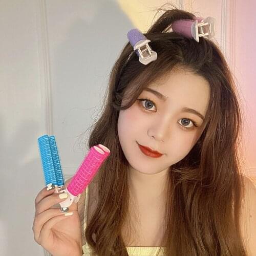 Korean Fashion New 2021 Women Wave Hairstyle Curly Stick Fluffy Hair Rainbow Color Hair Clips Style Hair Accesssories