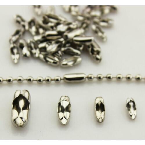 Gold Silver Ball Chain End Connector Caps Hooks for 1.5 2.4mm Bead Chain Link Clasp Jewelry Findings Parts Accessories PJ-17