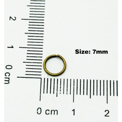 0.7x7mm Approx 6500pcs/lot Antique bronze Plated Open Jump Rings jewelry findings