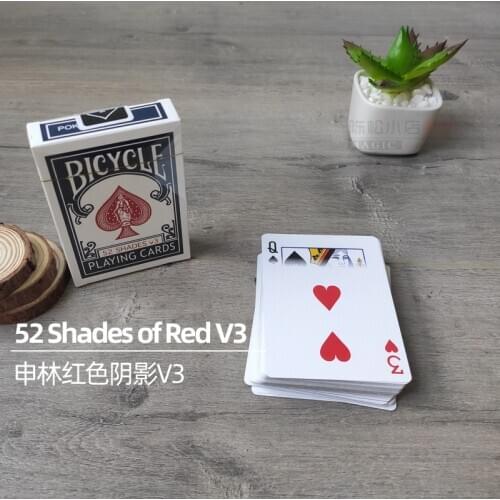 1 Deck 52 Shades Of Red V3 by Shin Card Magic Tricks Close Up Magic,Magician Accessories Super Effect props Gimmicks
