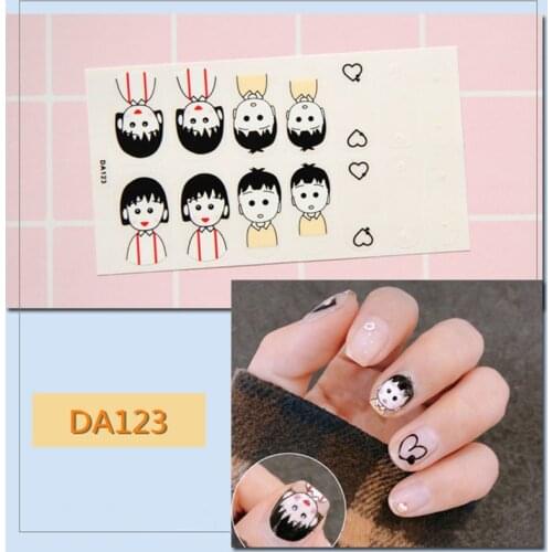 1 Sheet Fashion Cartoon Characters Nail Art Sticker Adhesive Tips Cute Designs Nail Polish Stickers Tools Manicure DA096-DA126