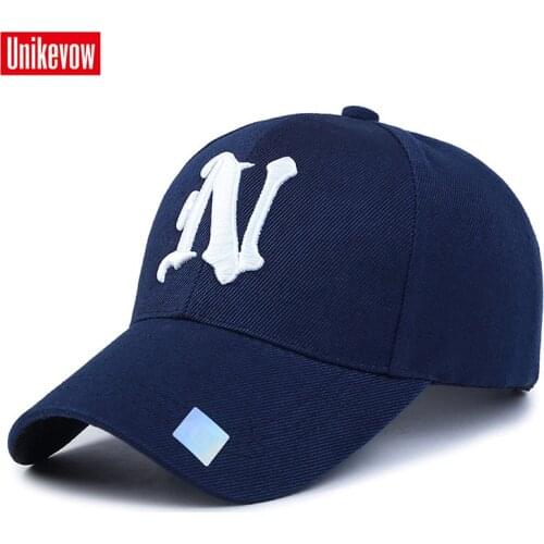 1Piece Baseball Cap Solid Color Leisure Hats With N Letter 3D Embroidered Caps for Men And Women