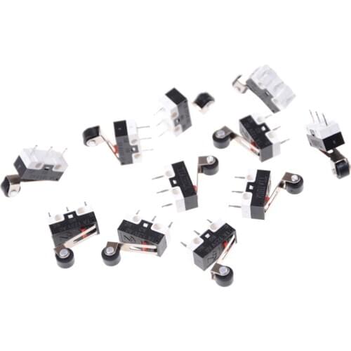 10pcs/lot 3Pins Micro Switches Limit Switch Push Button Switch 1A 125V AC Mouse Switch