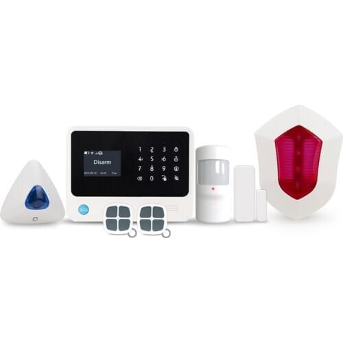 3G GSM sim card wifi burglar alarm system work with 433mhz indoor wireless siren outdoor waterproof wireless flash siren
