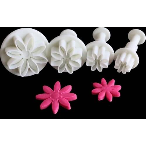 4pcs/set Cake Baking Cookie Mold Fondant Cake Tools 4Pcs Daisy Cake Biscuit Sugarcraft Cookies Plungers Paste Cutter Tools