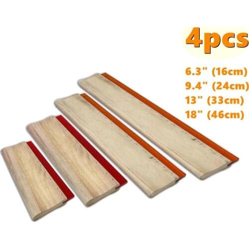 4 pcs Silk Screen Printing Squeegee Ink Scraper Scratch Board Emulsion Scoop Coater Tools 75 Durometer 16cm