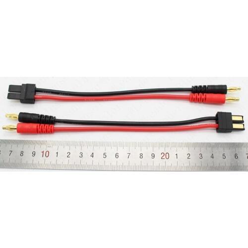 50 pcs /Lot 4.0mm Banana Plug to TRX Male Connector Adaptor Cable 14cm for Lipo Battery Balance Charging