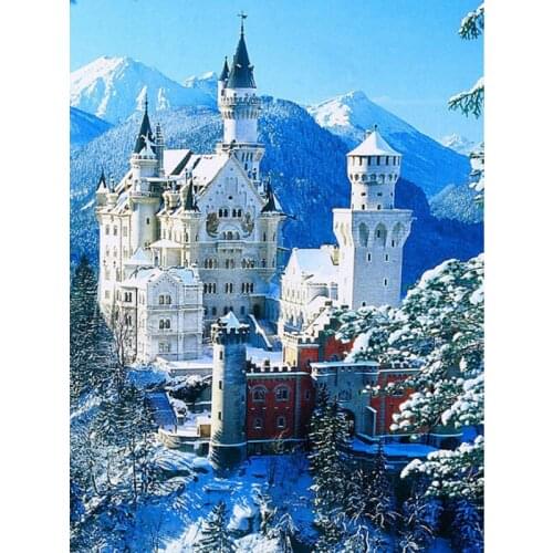 5D Full Drilled Scenic Castle DIY Diamond Painting Square Rhinestone Diamond Embroidery Cross Stitch Hobbies And Crafts