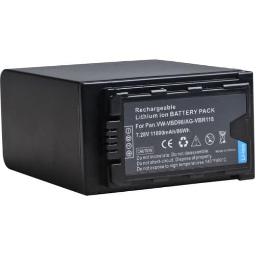 11800mAh VW-VBD98 AG-VBR118 Battery for Panasonic VBD98 AJ-PX280 PX285MC AG-HPX265MC HPX260MC PX270 PX298 MDH2 FC100