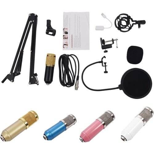 BM800 Condenser Microphone Kit Studio Suspension Boom Scissor Arm Sound Card