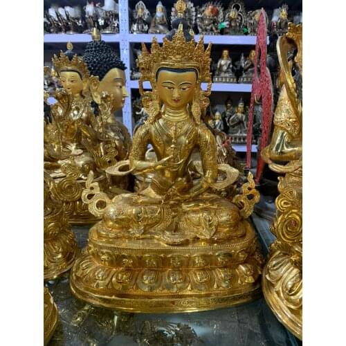 45CM large HOME temple Talisman efficacious Protection Tibet Nepal Buddhism Vajrayana Vajrasattva Buddha Gilding brass statue