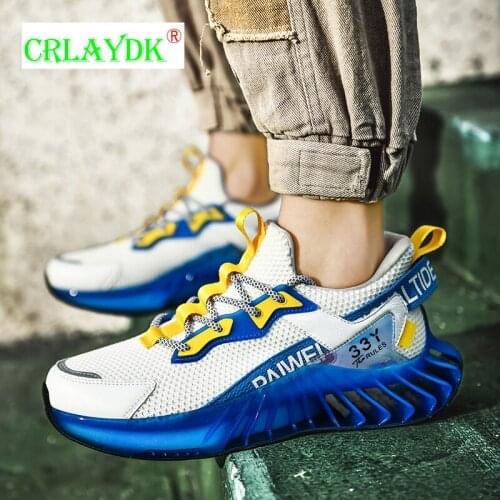 CRLAYDK New Mesh Casual Sports Shoes Trend Sneakers Highten Breathable Running Blade Colorful Sole Teenagers Boys Outdoor Tennis