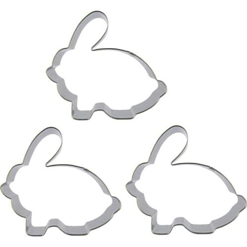 Fat Rabbit shape 3 piece Cookie cutting molds, baking tools, cake decorating soft candy tools