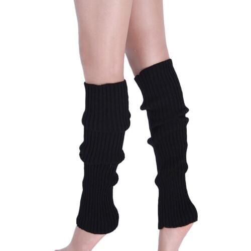 1 Pair Winter Warm Leg Warmer Women Knee High Knitted Solid Crochet Leg Boot Warmers Socks Sports Dance Fitness Socks Dropship