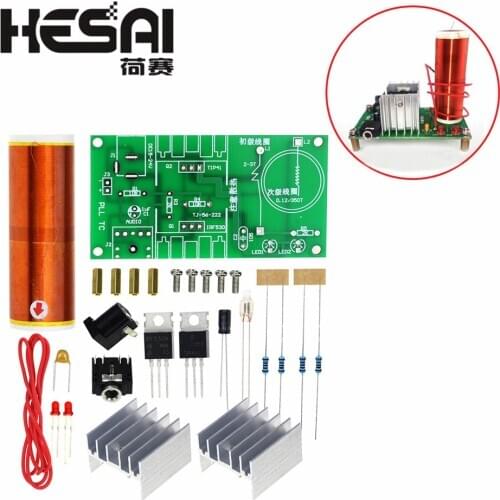 Mini Tesla Coil Kit 15W Mini Music Tesla Coil Plasma Speaker Tesla Wireless Transmission DC 15-24V Diy Kit